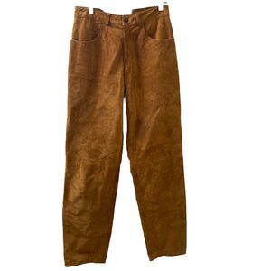 VTG Bushwhacker Brown Real Suede Pants Size 8 Women’s High Waist Western Style